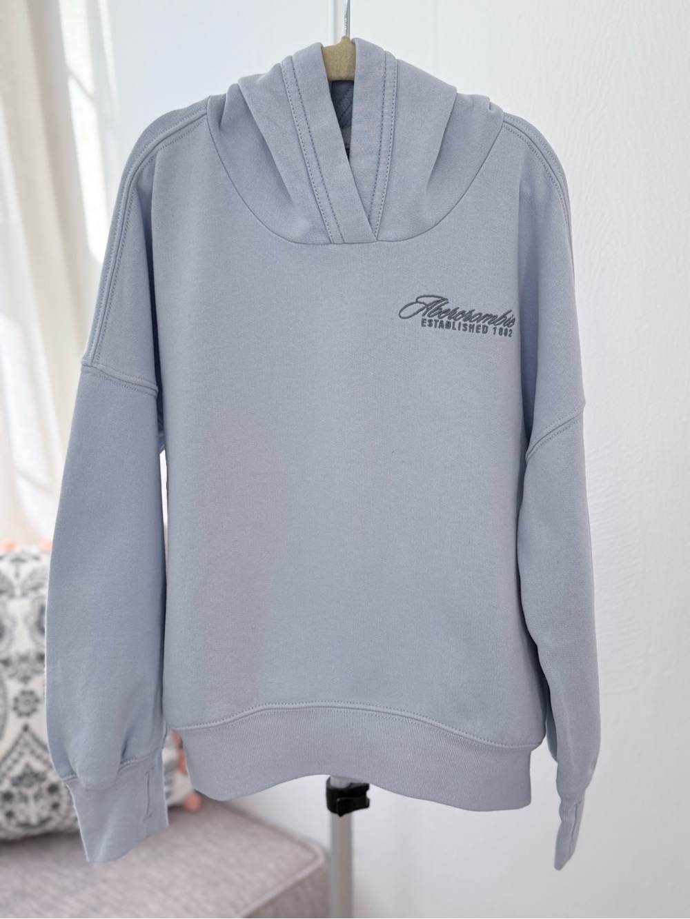 Abercrombie kids - Comfort Blend Light Blue Hooded Sweatshirt - Size 7/8